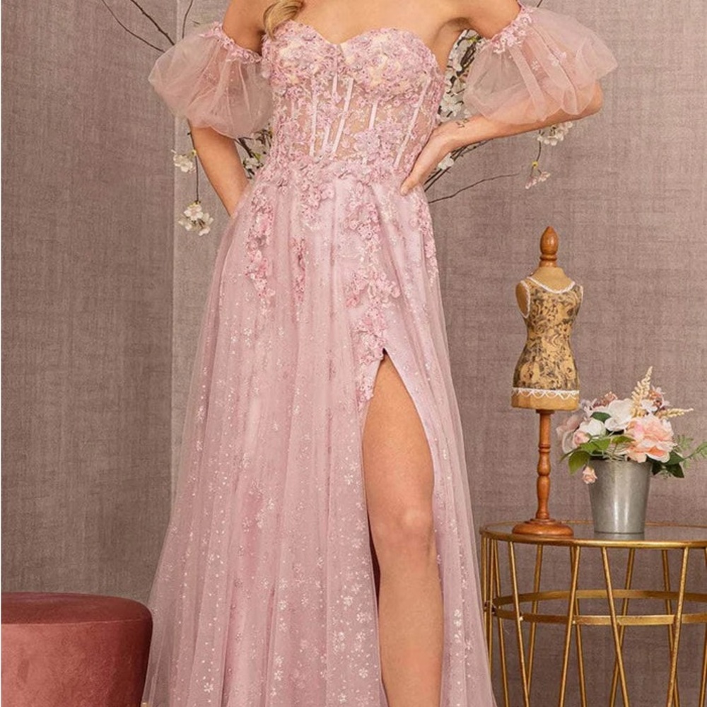 GLS3126 Collective Pink Floral Gown